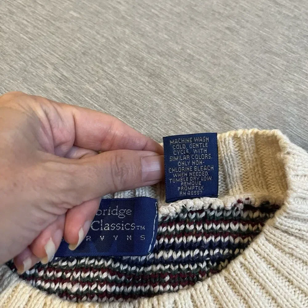 Vintage Mervyns Cambridge Classics Men Sweater Size Large Long Sleeve Cotton USA - Picture 11 of 11